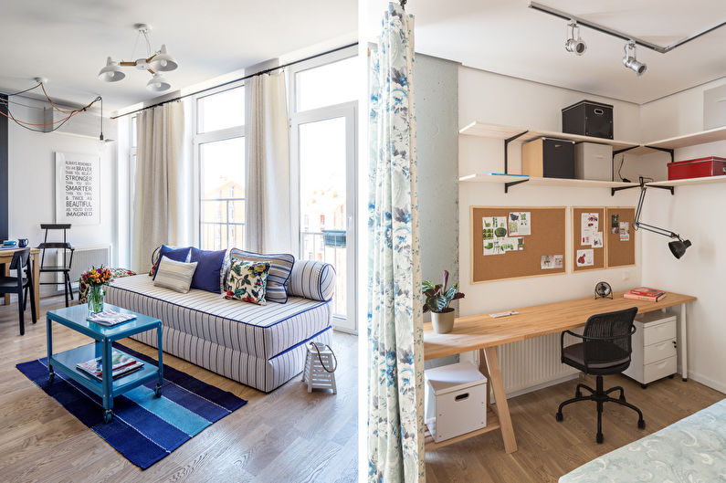 One-room apartment design 40 sq.m. in Kiev