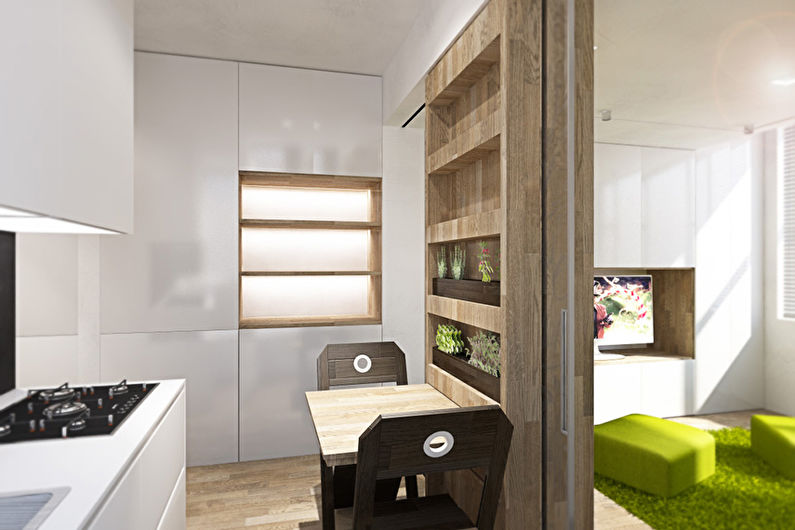 Едностаен трансформиращ се апартамент от 40 кв.м. - Вътрешен дизайн