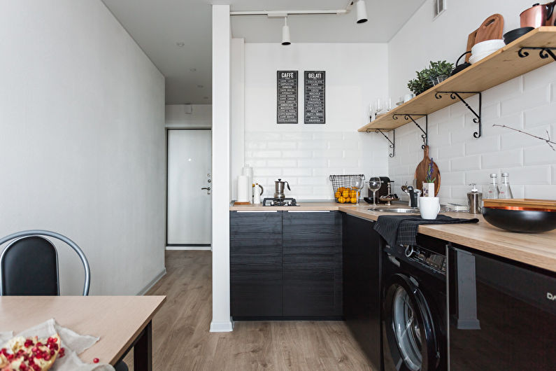 Maža skandinaviško stiliaus virtuvė - interjero dizainas
