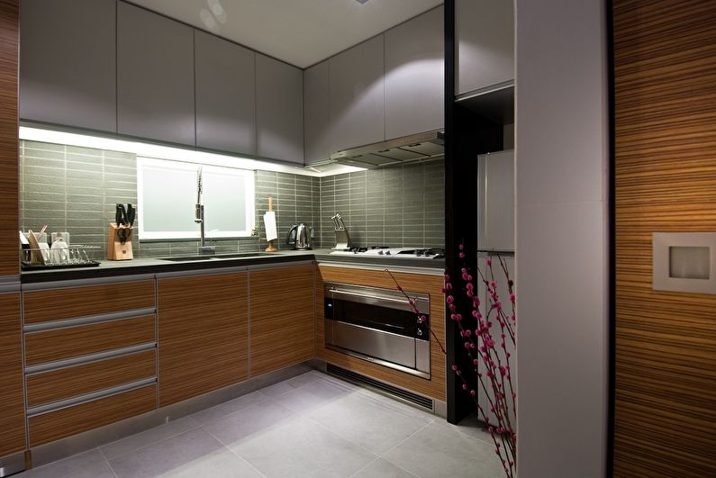 Pequena cozinha - design de piso