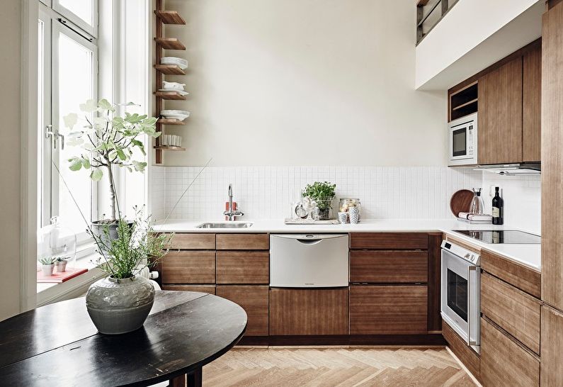 Интериорен дизайн на малка кухня - снимка