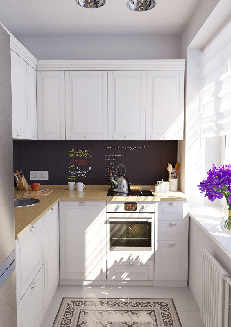 Kis konyha belsőépítészete - fénykép