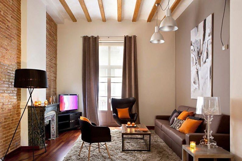 Design interiéru obývacího pokoje je 18 m2. - Foto
