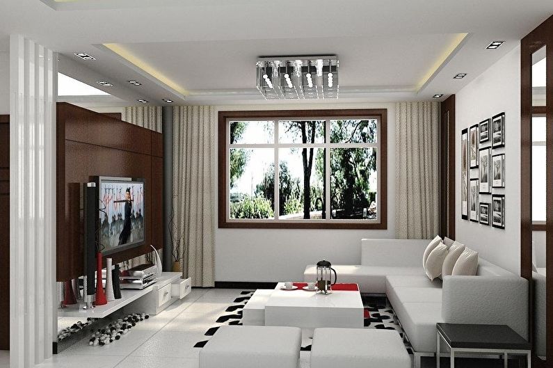Design interiéru obývacího pokoje je 18 m2. - Foto