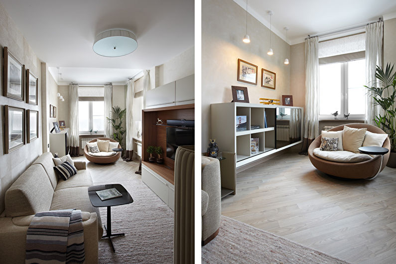 Интериор на малък апартамент в модерен стил