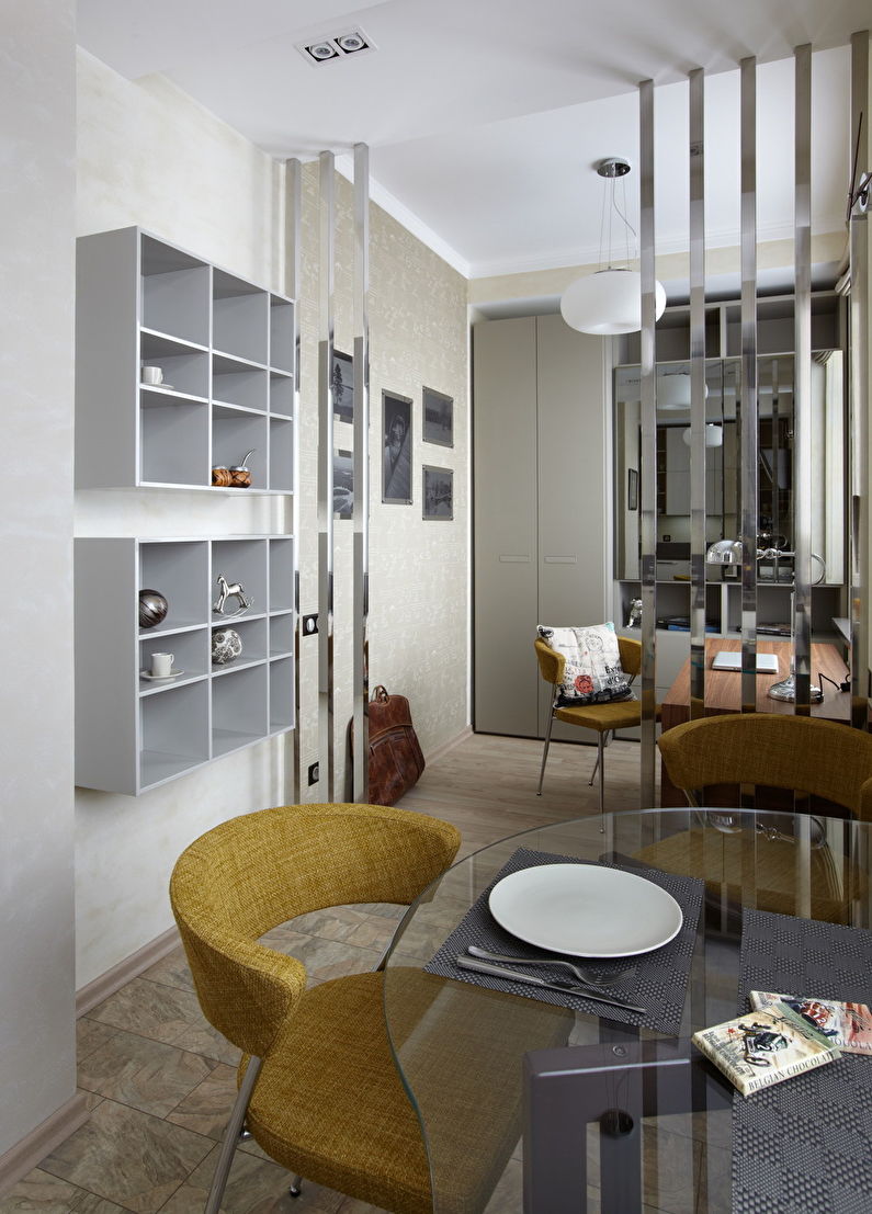 Nội thất của một căn hộ nhỏ theo phong cách hiện đại.