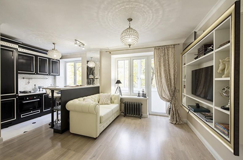 Design av en liten leilighet i klassisk stil