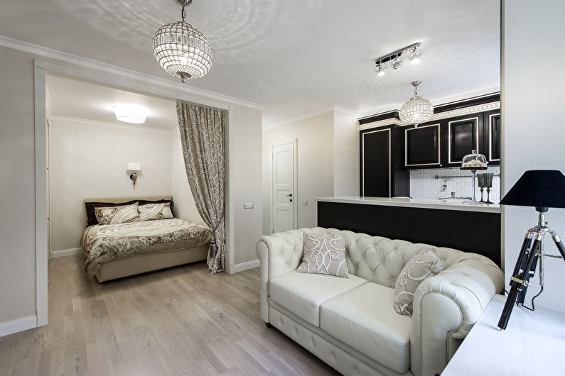 Design av en liten lägenhet i klassisk stil