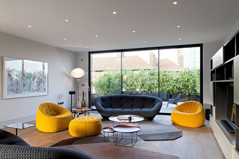 Diseño de sala de estar 20 m2. en estilo moderno