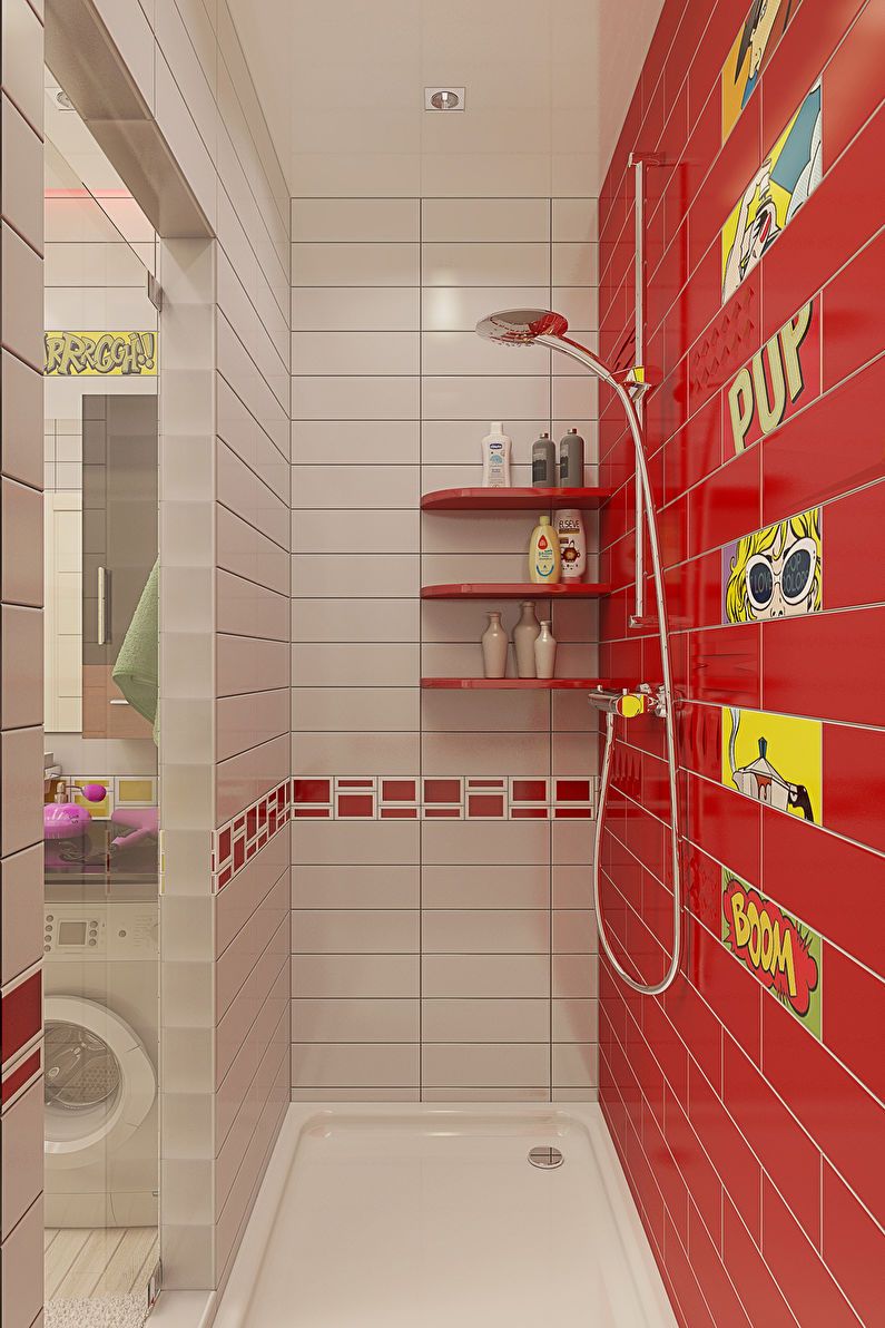 Entwurf einer Einzimmerwohnung im Stil der Pop-Art