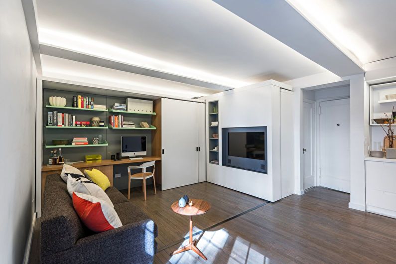 Design de apartamento com um quarto, Nova York
