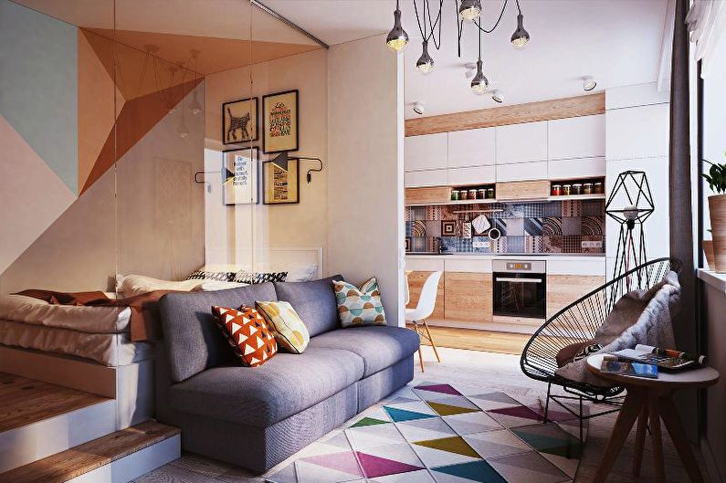 Entwerfen Sie ein Schlafzimmer in einem Studio-Apartment