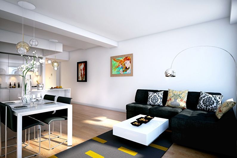 Design de apartamento estúdio - decoração da parede