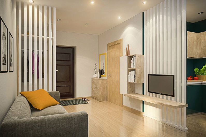 Diseño interior de un apartamento tipo estudio - foto