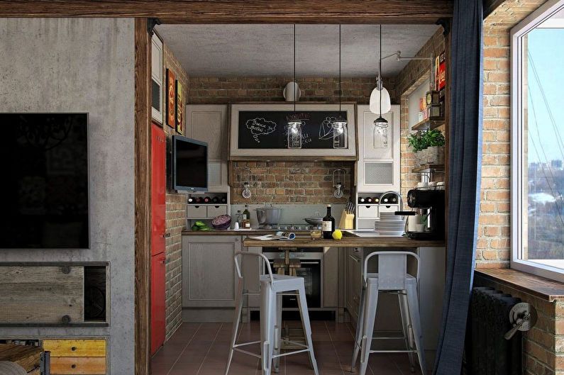 Conception de cuisine 6 m² style loft