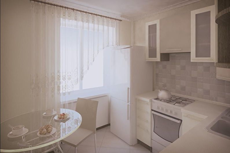Cuisine beige 6 m2 - Design d'intérieur