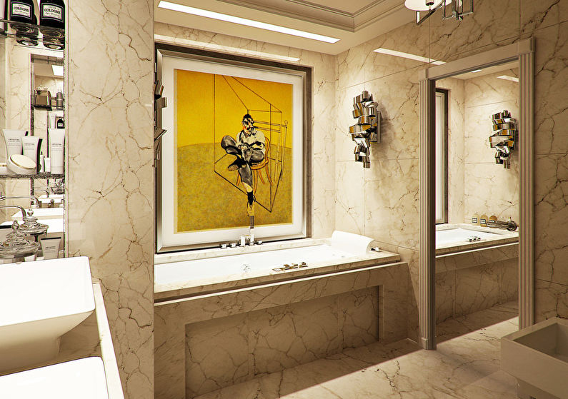 Banheiro no apartamento na rua Yalta
