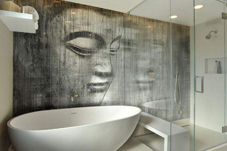 Décoration murale dans la salle de bain: 10 meilleurs matériaux