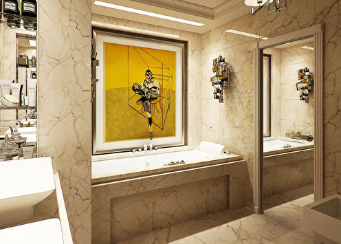Bilik mandi di apartmen di jalan Yalta