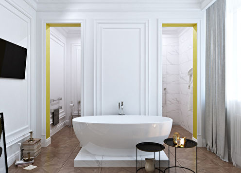 Sárga csíkos fürdőszoba
