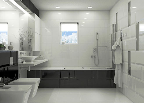 Harmonie de contraste: Salle de bain 10 m2