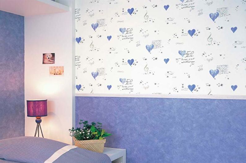 Combinação de papéis de parede no quarto das crianças - foto