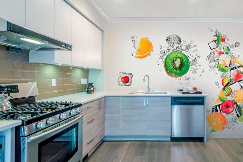 Sienų freska virtuvėje modernaus stiliaus