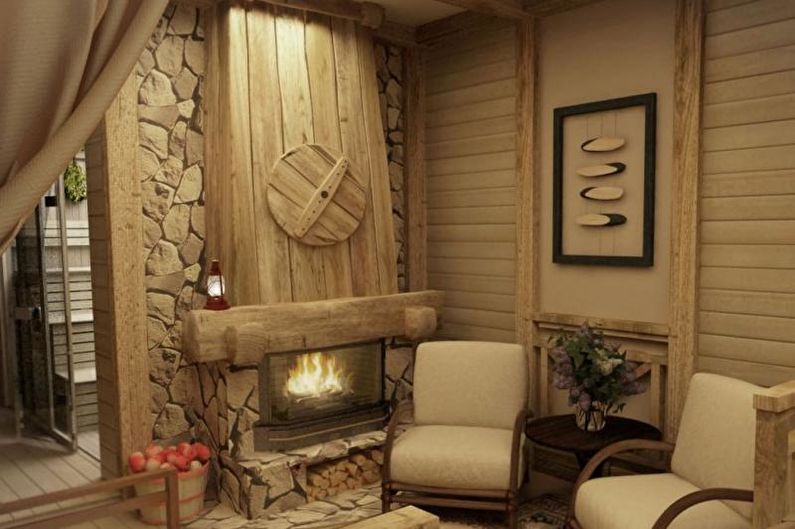 Country Style Bathhouse - Interior Design