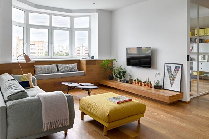 Kis nappali minimalista stílusban - belsőépítészet