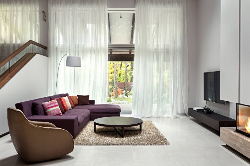 Dizajn interijera dnevne sobe u stilu minimalizma - fotografija