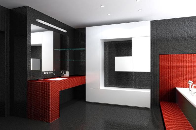 Vannas istaba - augsto tehnoloģiju plakanais dizains