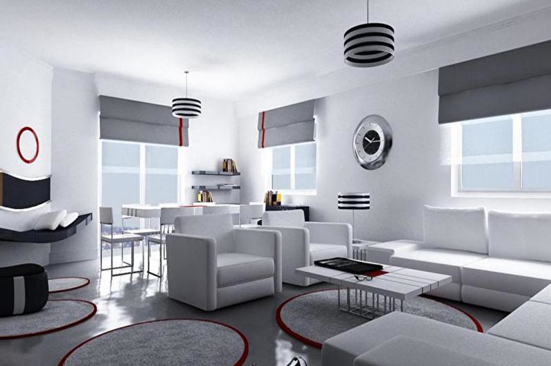 Интериорен дизайн апартамент в хай-тек стил - снимка