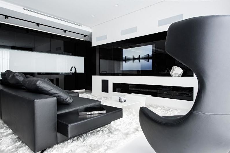 Apartament interior de înaltă tehnologie de design interior - fotografie