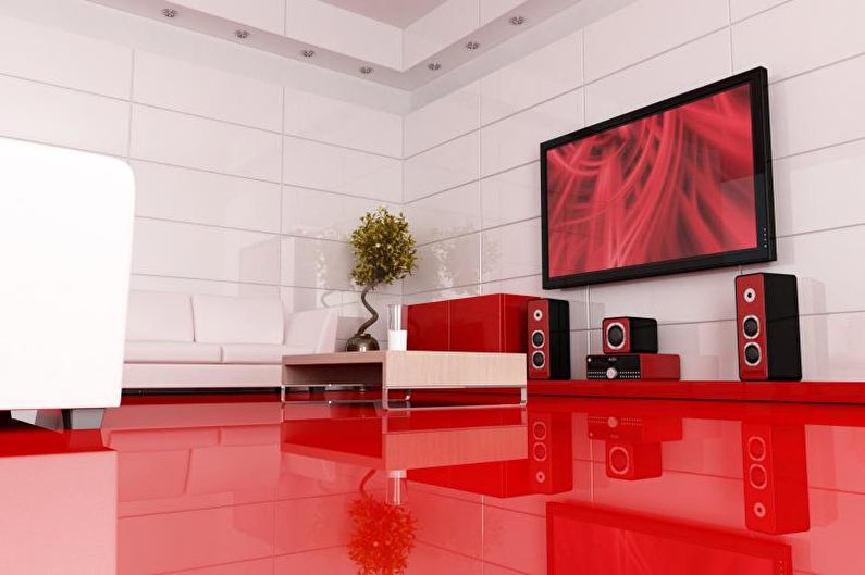 Interjera dizaina dzīvoklis ar augsto tehnoloģiju stilu - foto