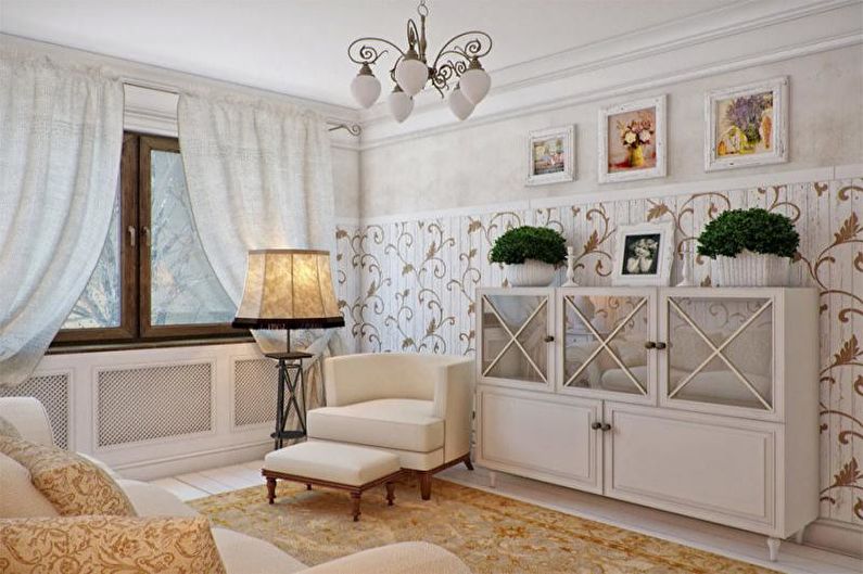 Recursos de design da sala de estar em estilo Provence