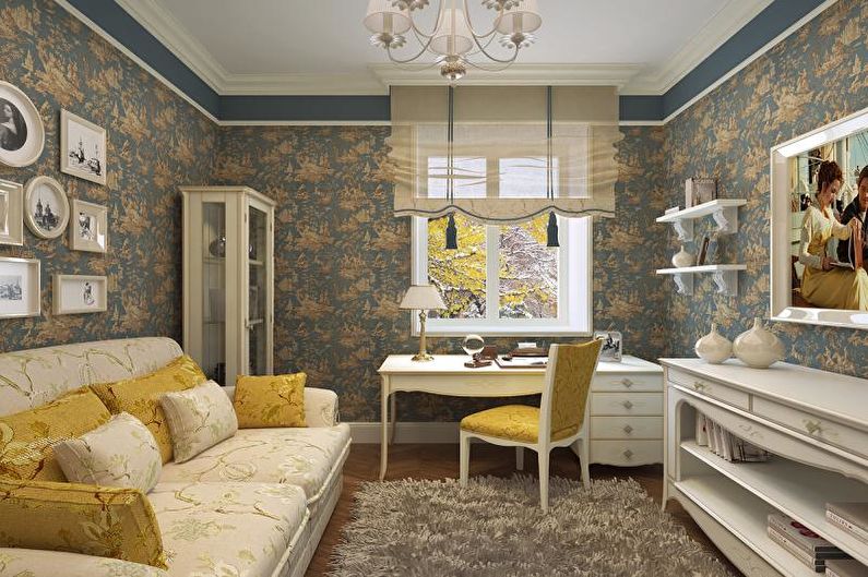 Litet vardagsrum i provence-stil - Interiördesign