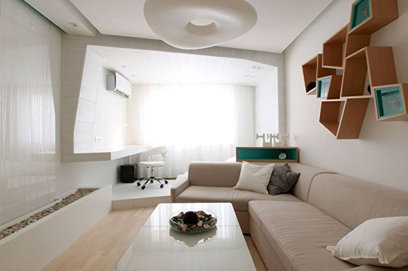 Fehér nappali kialakítás - bútor