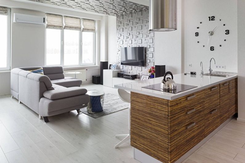 Interiérový design obývacího pokoje v bílém - foto