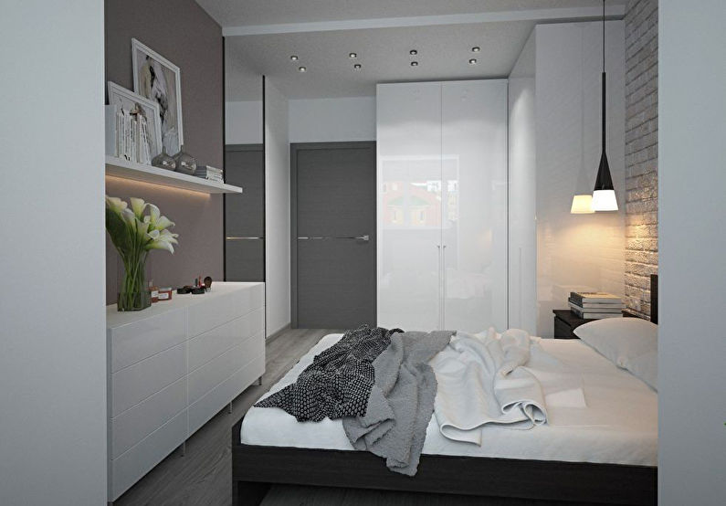 Minimālisma dizaina guļamistaba - 3. foto