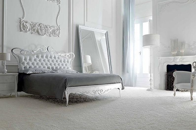 Спалня в бяло арт деко - интериорен дизайн