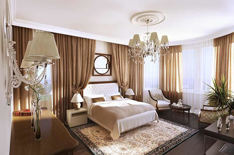 Brown Art Deco Bedroom - Interior Design