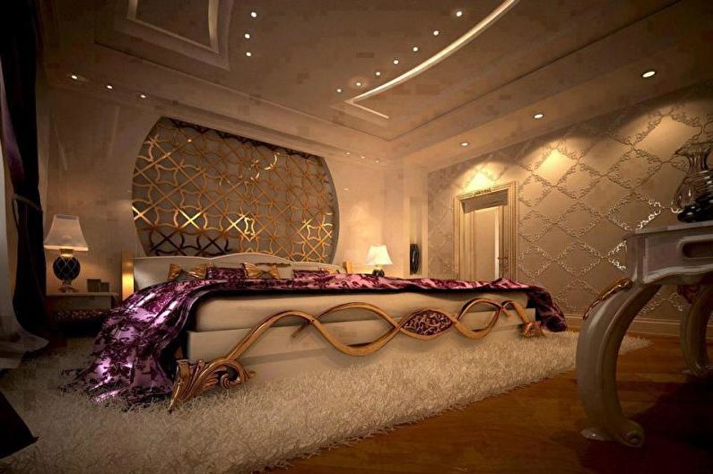 Златна спалня в стила на арт деко - интериорен дизайн