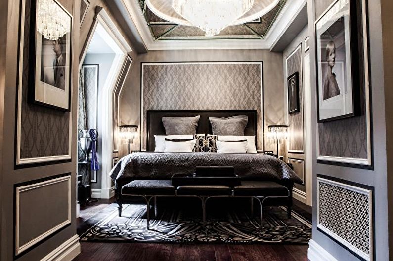 Art Deco dizajn spavaće sobe - zidni ukras