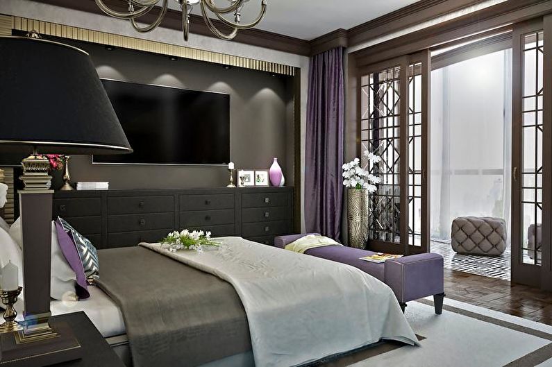 „Art Deco“ miegamojo dizainas - apšvietimas