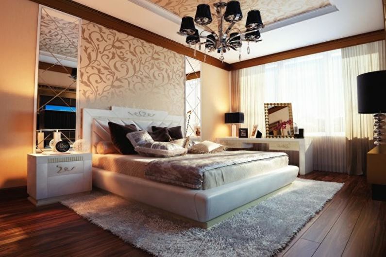 Interiérový design ložnice ve stylu art deco - fotografie