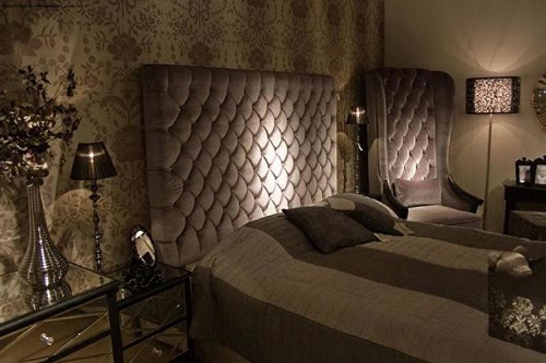 Dormitor de design interior în stil art deco - fotografie