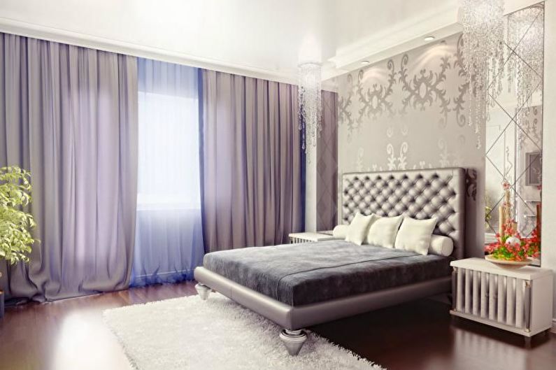 Art deco stiliaus miegamojo interjeras - nuotrauka