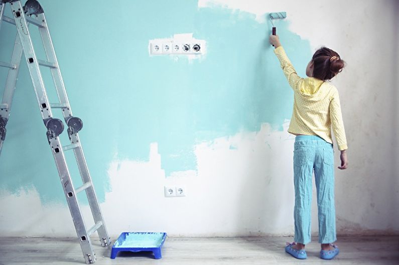 Barva na stěny a stropy na bázi vody: vlastnosti, jak si vybrat, jak se aplikovat