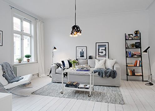 70+ idéias de design de sala de estar brancas (foto)