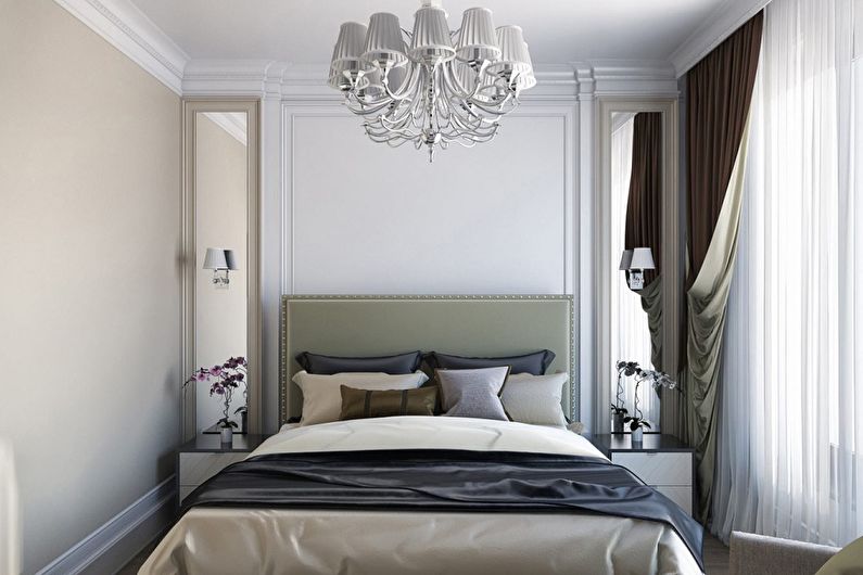 Дизајн спаваће собе 9 м² у класичном стилу